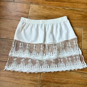 White skirt lace sheer